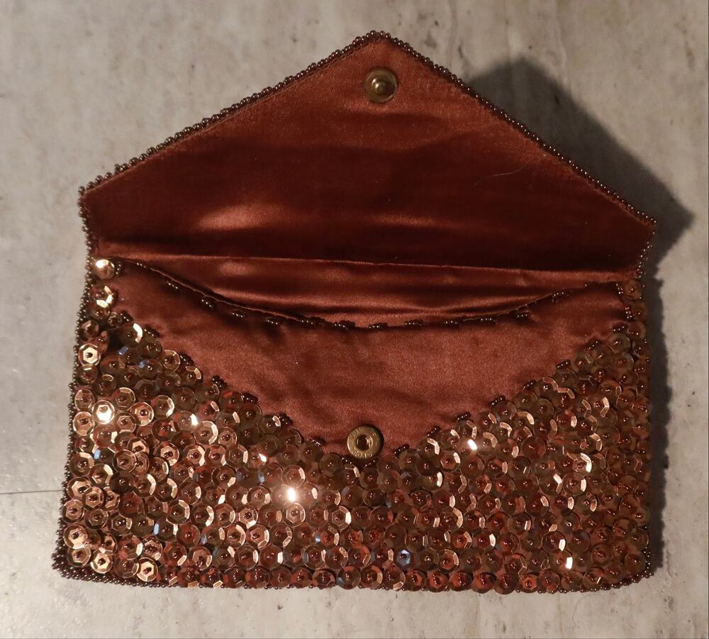 Walborg 1960’s Collectible Vintage Copper Beaded Evening Clutch